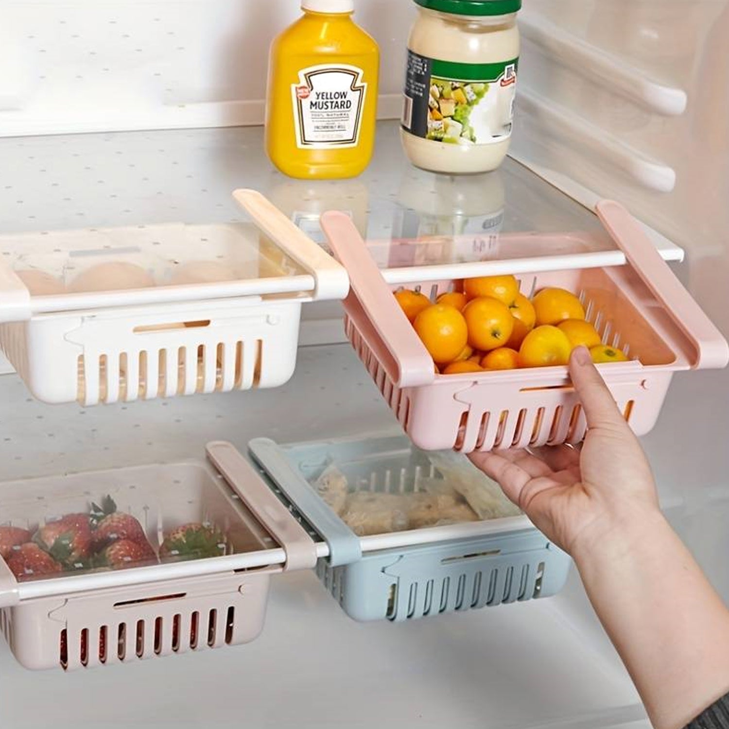 2289 Adjustable Expandable Fridge Storage Basket Multipurpose webline Refrigerator Tool Tray Sliding Drawer Under Shelf Fridge Space Saver Plastic Food Organizer Basket (1 Pc) 2289 Adjustable Expandable Fridge Storage Basket Multipurpose webline Refrigerator Tool Tray Sliding Drawer Under Shelf Fridge Space Saver Plastic Food Organizer Basket (1 Pc)